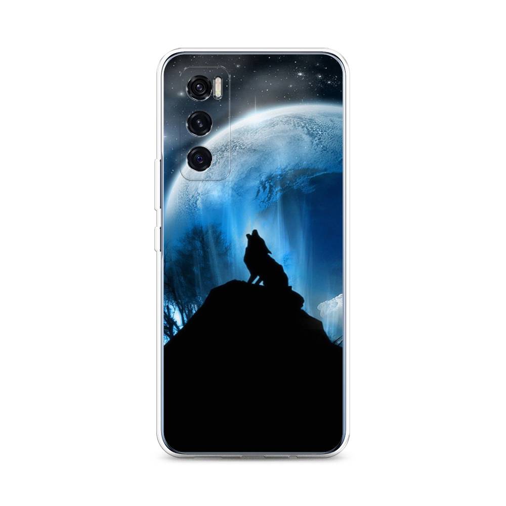 

Чехол на Vivo V20 SE "Волк 2", Синий;черный;белый, 263550-1