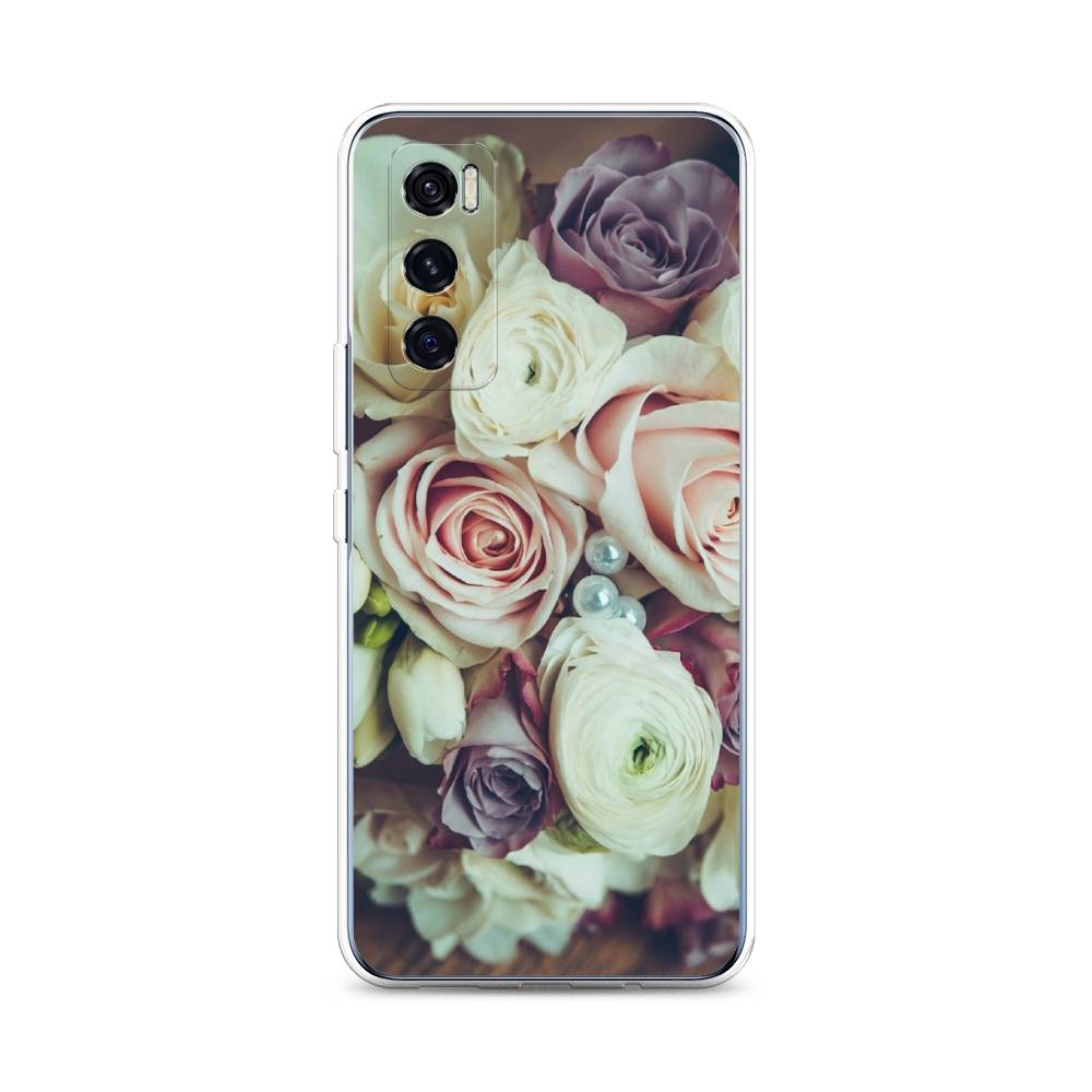 

Чехол на Vivo V20 SE "Свадебный букет", Белый;фиолетовый, 263550-2