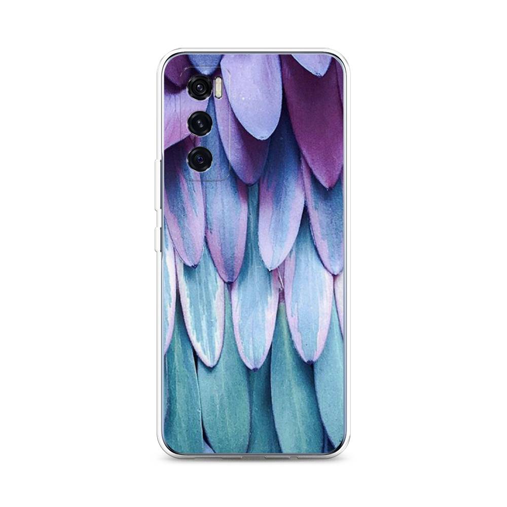 

Чехол на Vivo V20 SE "Синее перо", Фиолетовый;голубой, 263550-3