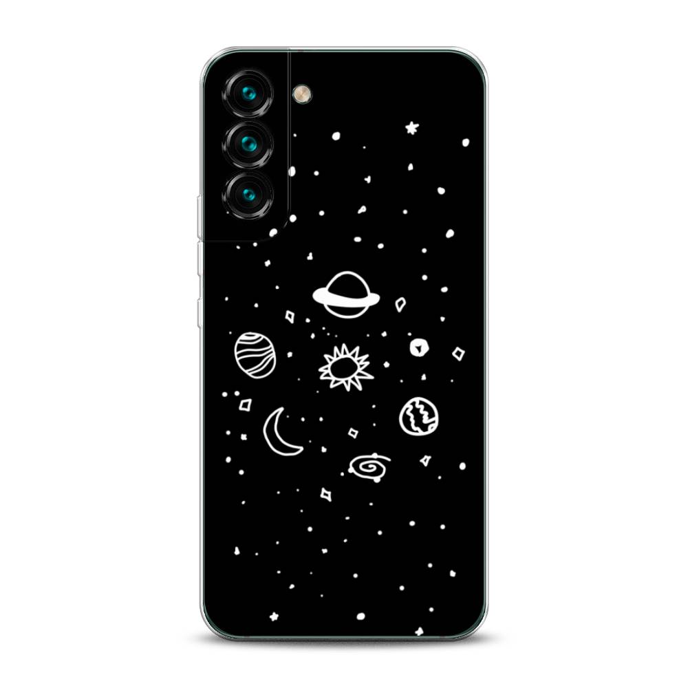 

Чехол на Samsung Galaxy S22 "Дудл солнечной системы", Бежевый;серый, 2103850-2