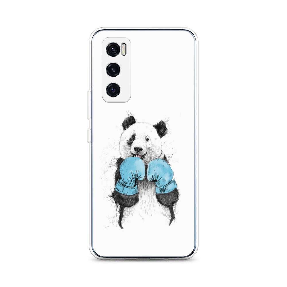 

Чехол на Vivo V20 SE "Панда боксер", Голубой;белый;серый, 263550-1