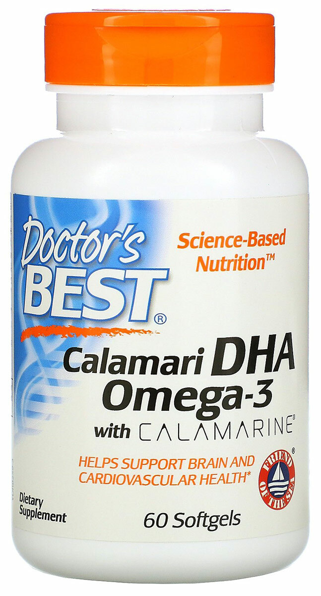 Doctor's Best Calamari DHA-500 Omega 3 капсулы 60 шт.