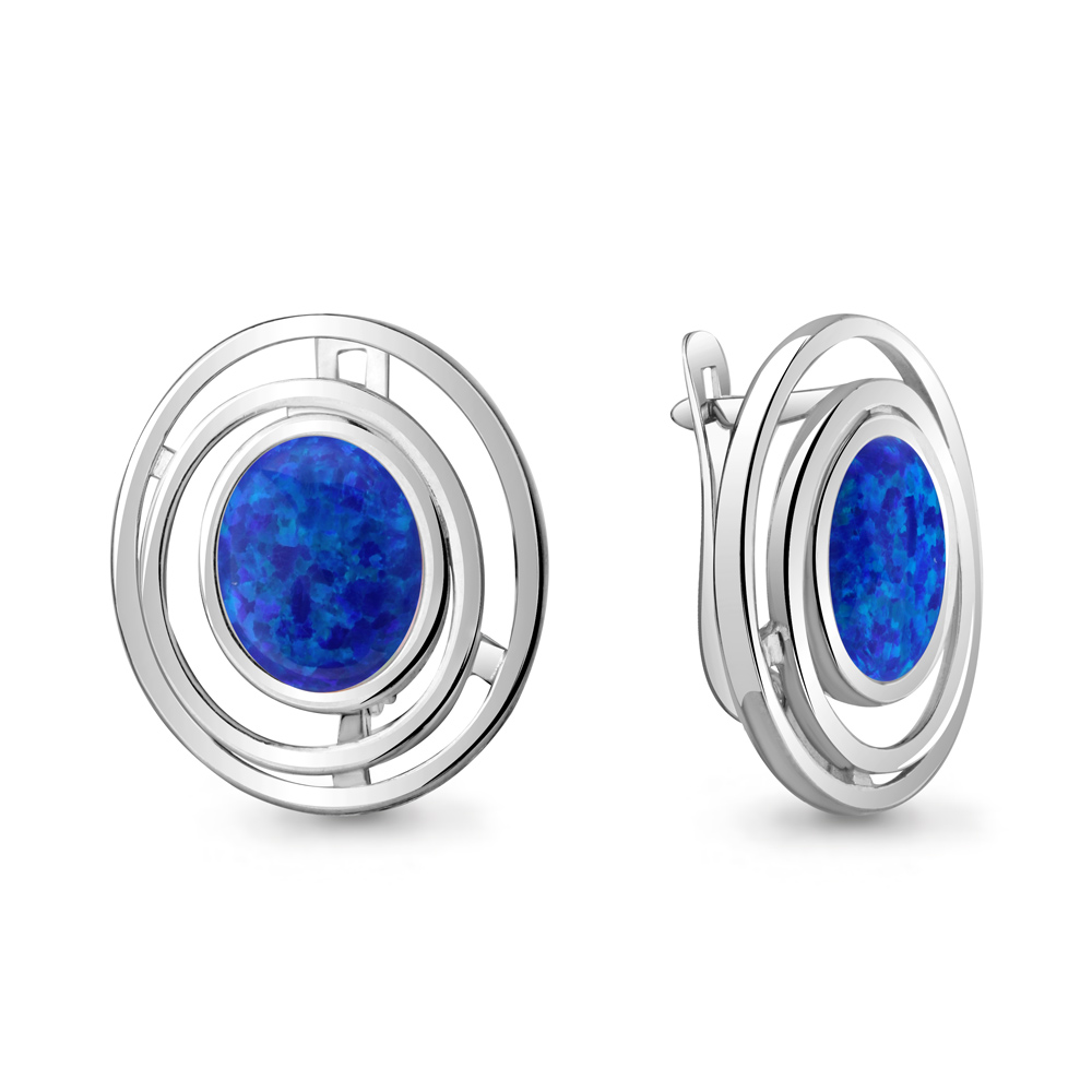 

Серьги из серебра с опалом искусственным Aquamarine 4756495_925_р, 4756495_925_р
