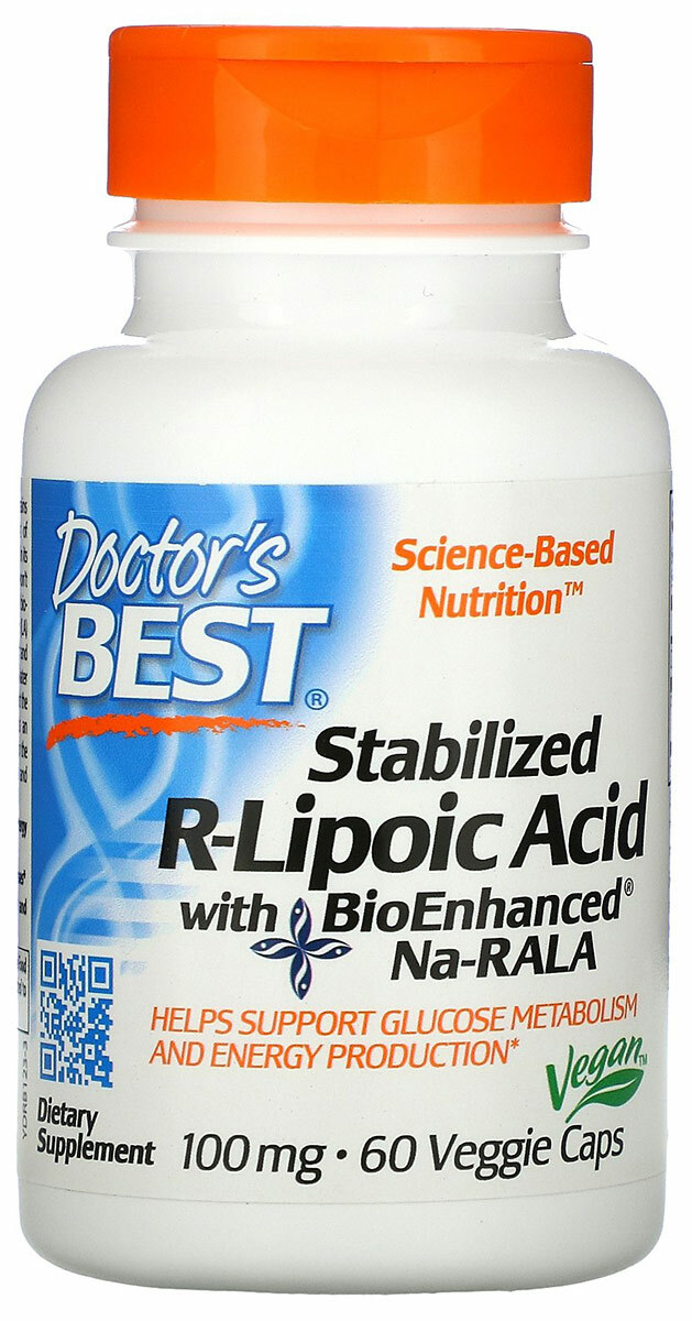 Купить Doctor's Best Stabilized R-Lipoic Acid капсулы 100 мг 60 шт.
