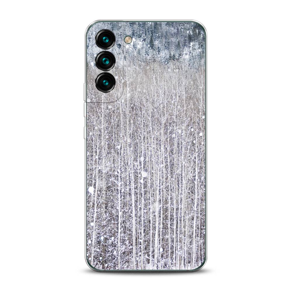 

Чехол на Samsung Galaxy S22 "Снежный лес", Бежевый;серый;белый, 2103850-5