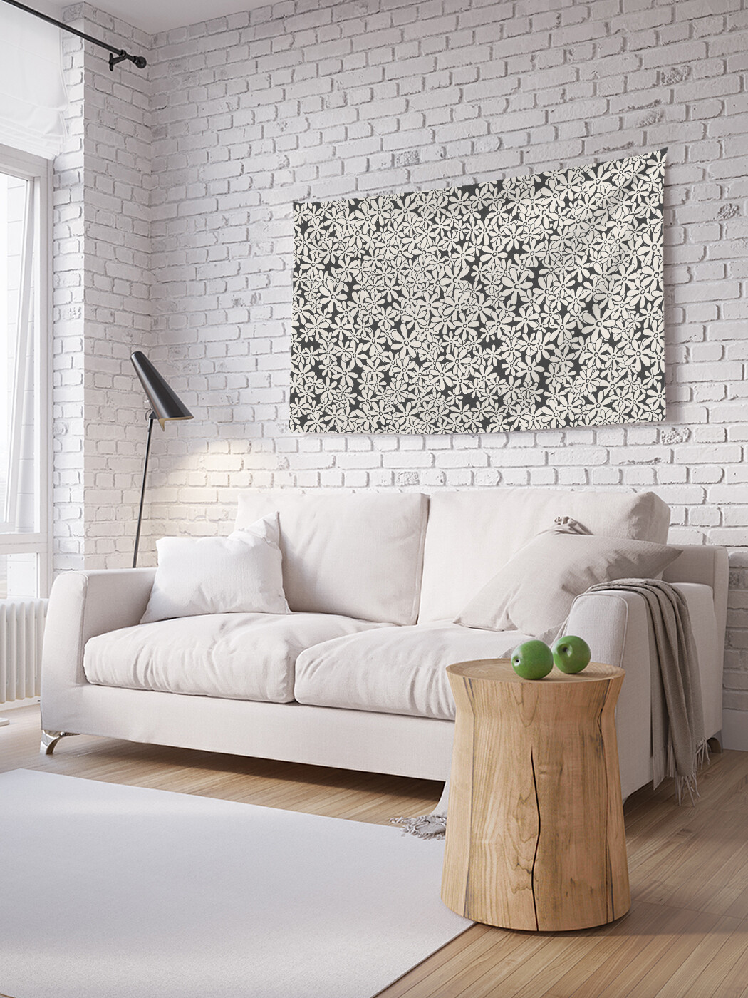

Горизонтальное фотопанно JoyArty Ромашковые оттиски, из ткани, 150х200 см