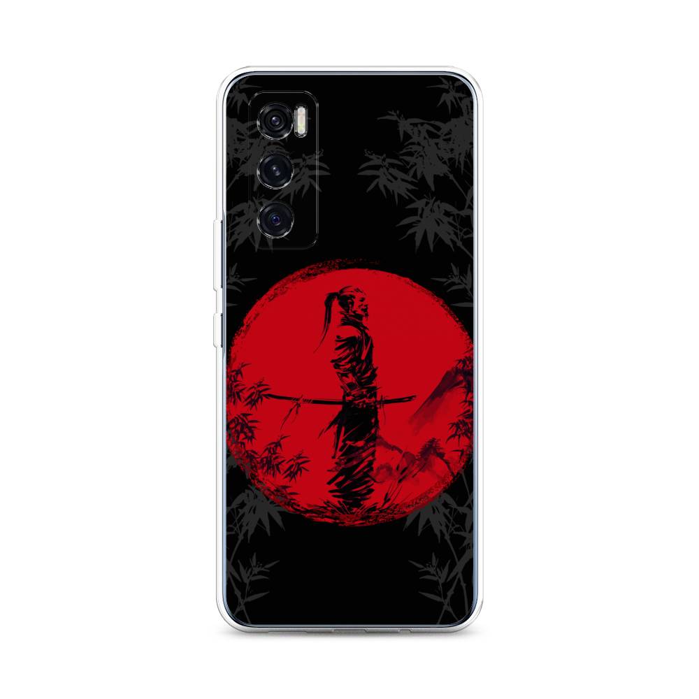 

Чехол на Vivo V20 SE "Самурай на красном фоне", Черный;красный;серый, 263550-4