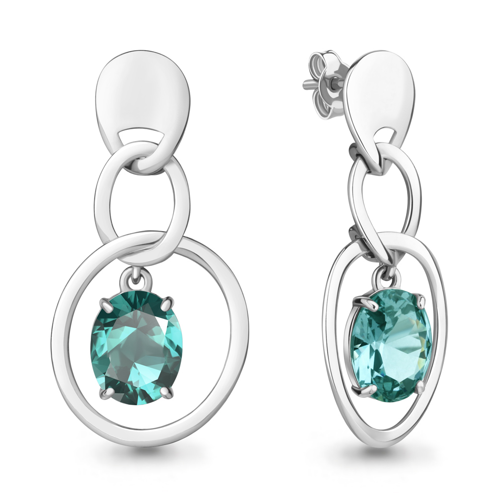 

Серьги из серебра с турмалином искусственным Aquamarine Aquamarine 4755388_925_р, 4755388_925_р