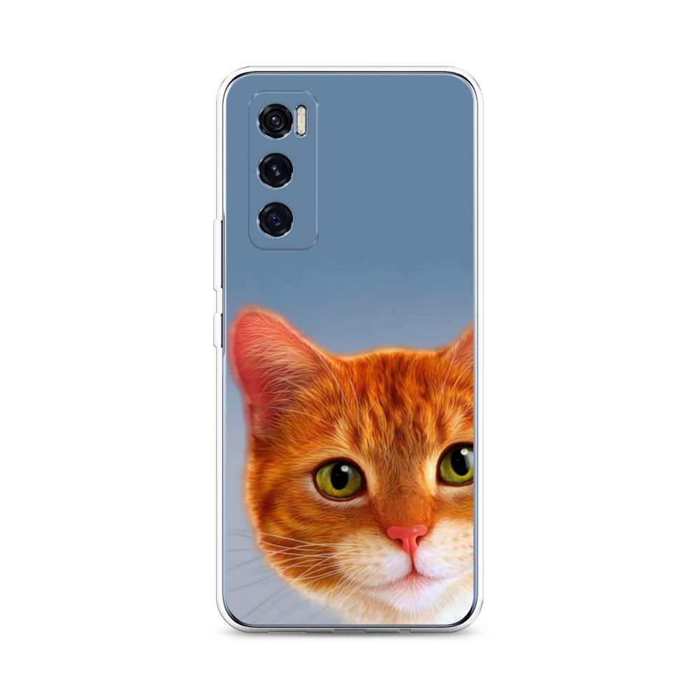 

Чехол на Vivo V20 SE "Любопытный котик", Коричневый, 263550-1