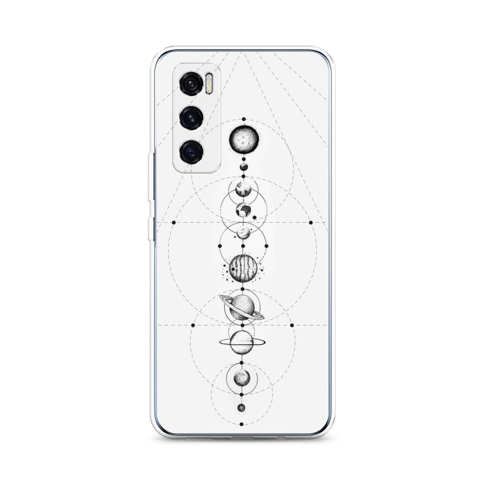 

Чехол на Vivo V20 SE "Парад планет", Серый, 263550-2