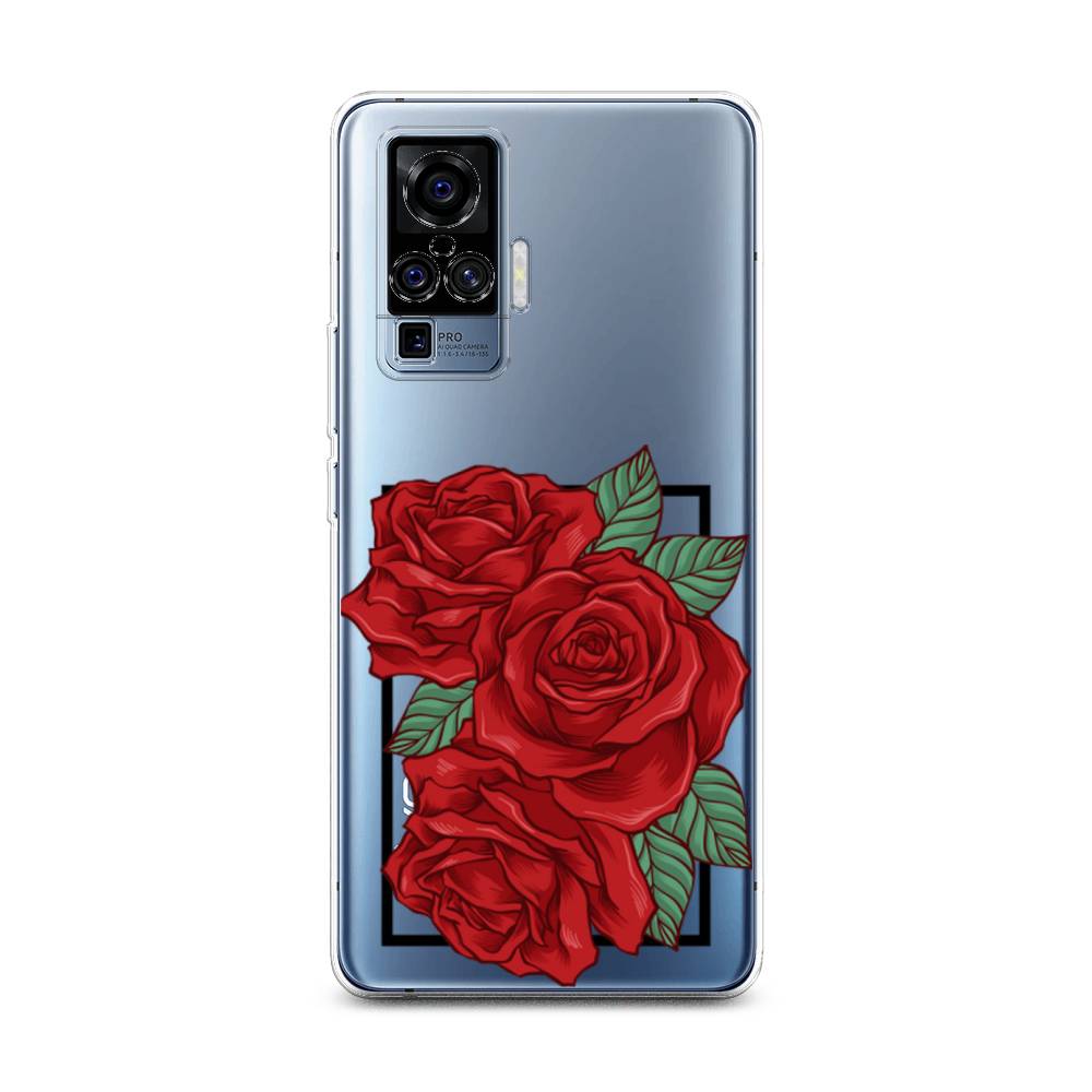 

Чехол на Vivo X50 Pro "Три алые розы", Красный, 262350-2