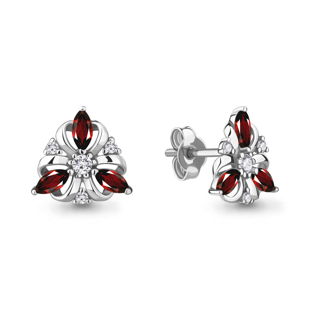 

Серьги из серебра с гранатом Aquamarine Aquamarine 4752203А_925_р, 4752203А_925_р