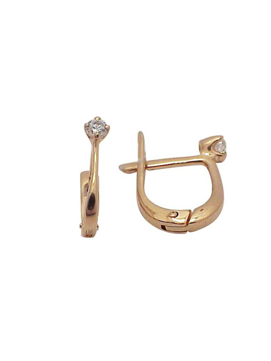 

Серьги из красного золота с фианитом Эстет 01С112010, 01С112010
