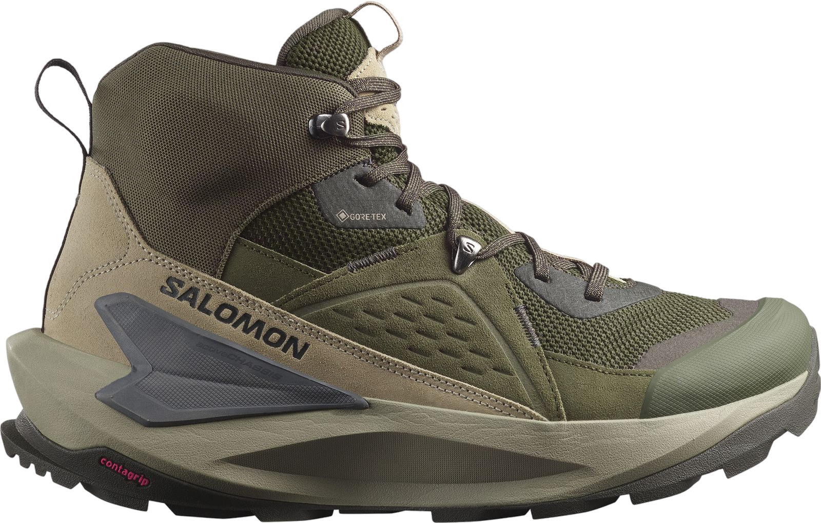 

Кроссовки мужские Salomon ELIXIR MID GTX хаки 9,5 UK, ELIXIR MID GTX