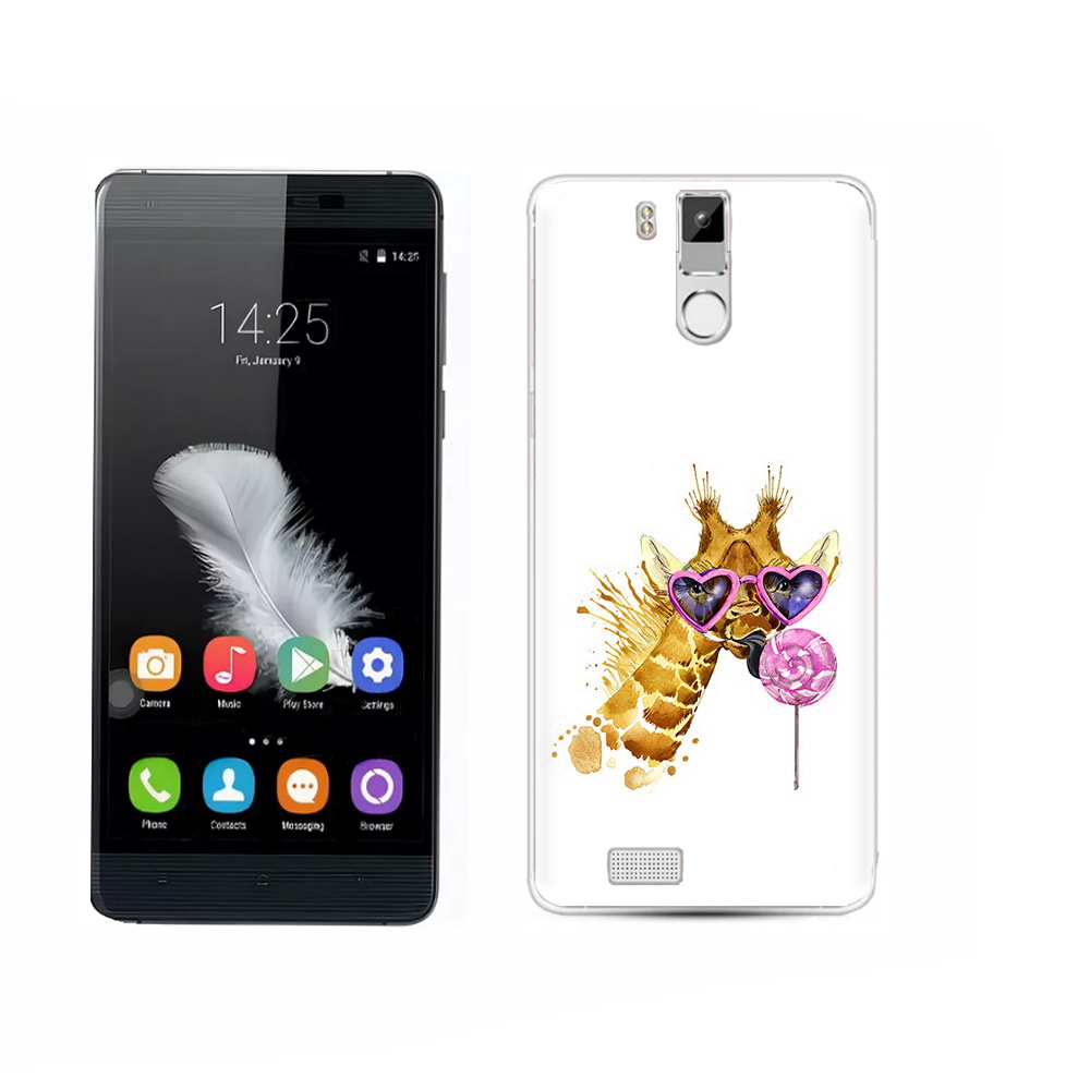

Чехол MyPads Tocco для Oukitel K6000 Pro акварельный жираф, Прозрачный, Tocco