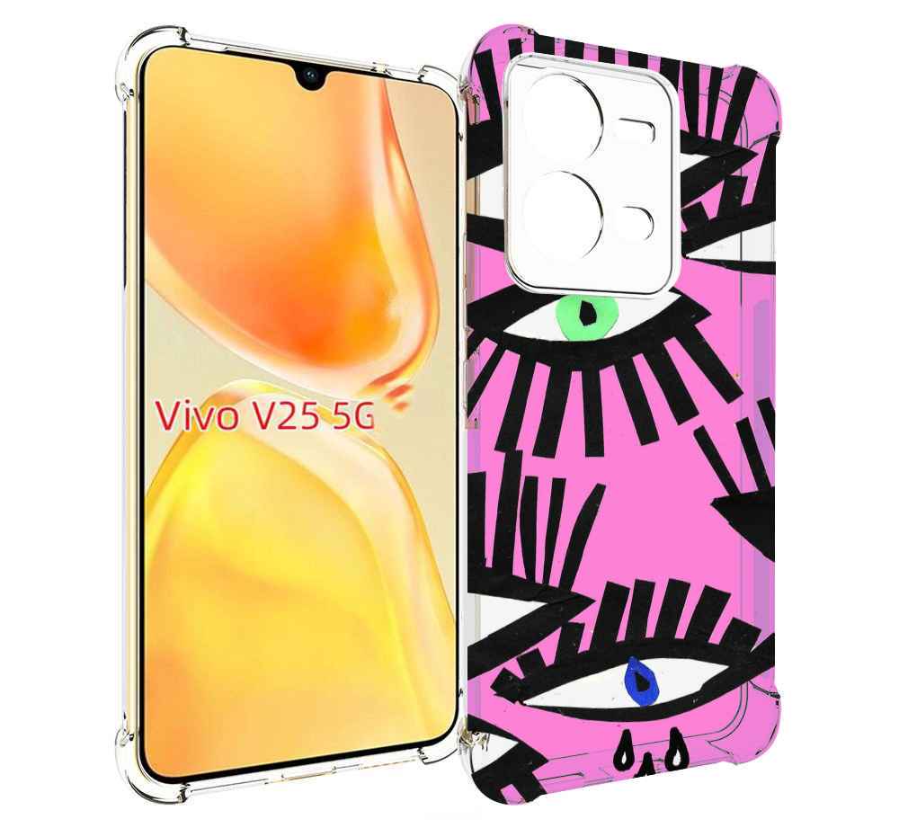 

Чехол MyPads глазки абстракция для Vivo V25 5G / V25e, Прозрачный, Tocco