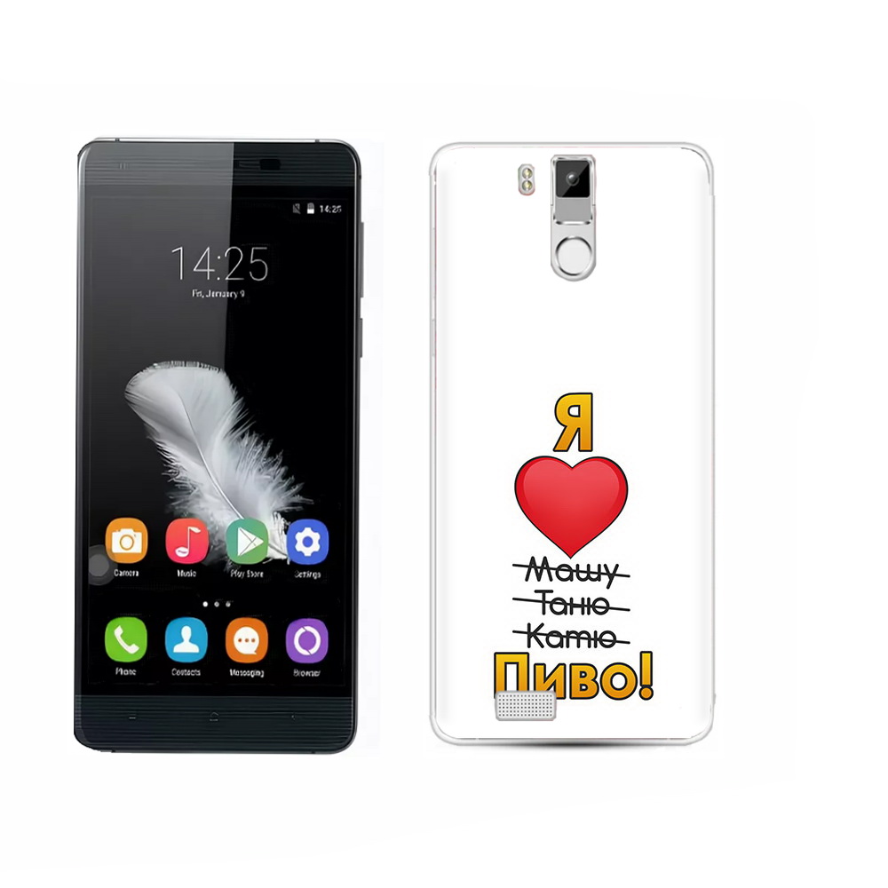 

Чехол MyPads Tocco для Oukitel K6000 Pro Я люблю машу таню катю пиво, Прозрачный, Tocco