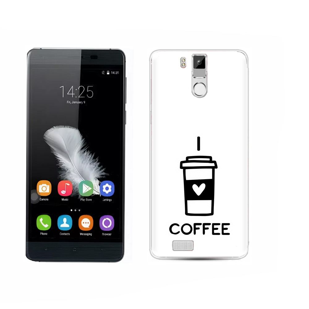 

Чехол MyPads Tocco для Oukitel K6000 Pro Я люблю кофе, Прозрачный, Tocco