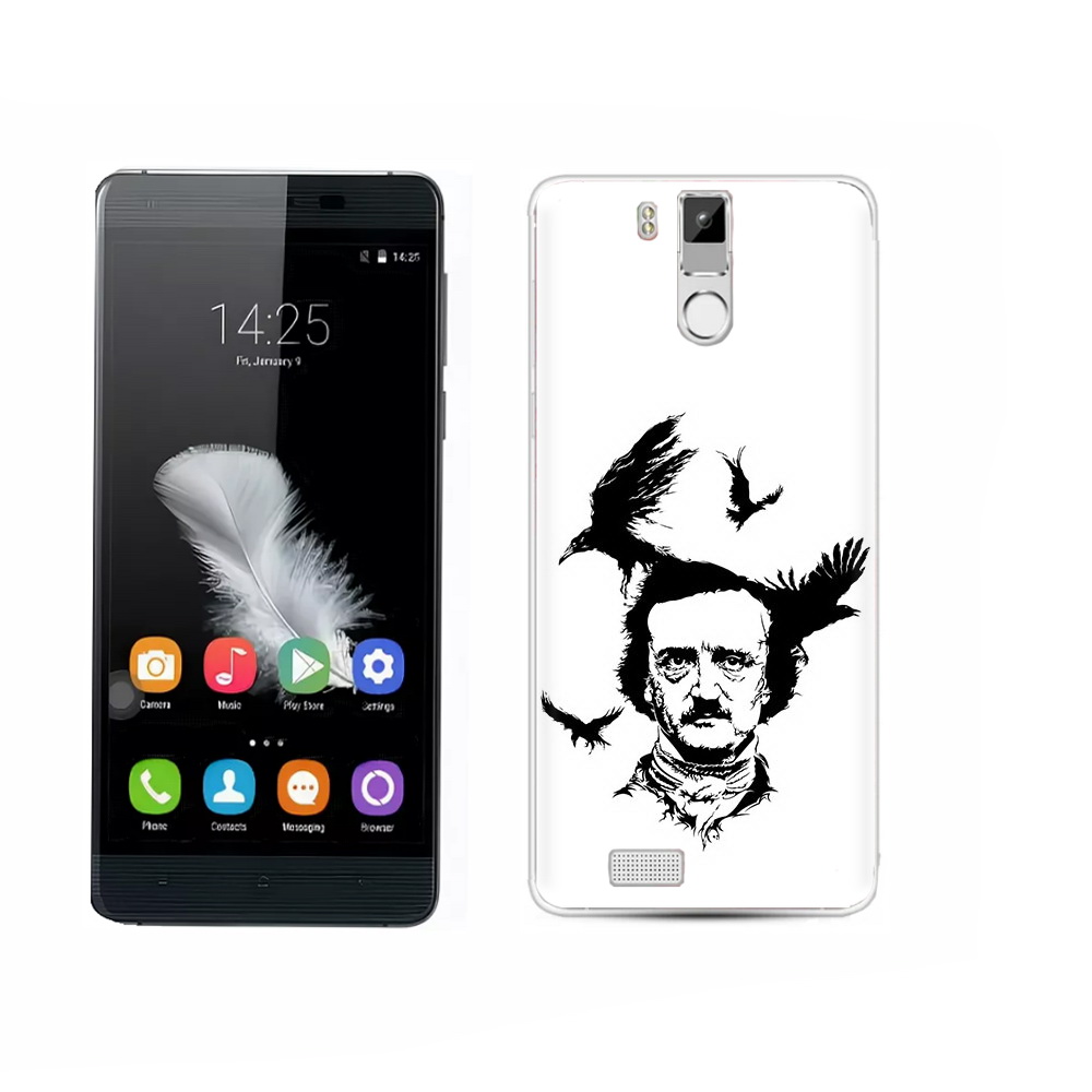 

Чехол MyPads Tocco для Oukitel K6000 Pro Эдгар Аллан черно белый, Прозрачный, Tocco