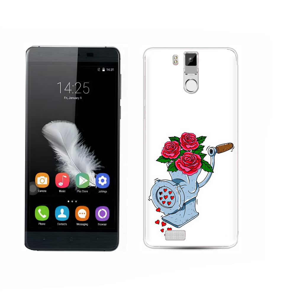 

Чехол MyPads Tocco для Oukitel K6000 Pro Цветочные сердца, Прозрачный, Tocco