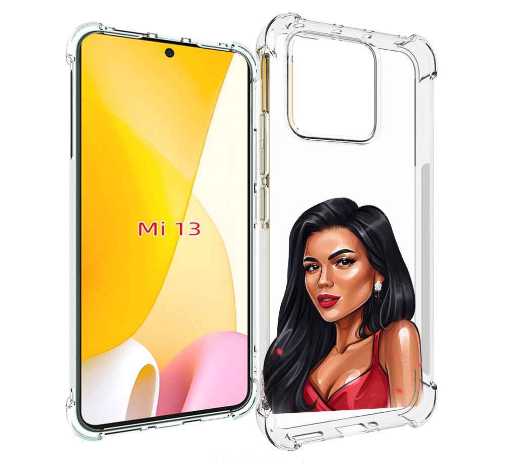

Чехол MyPads Брюнетка-в-красном-платье для Xiaomi 13, Прозрачный, Tocco