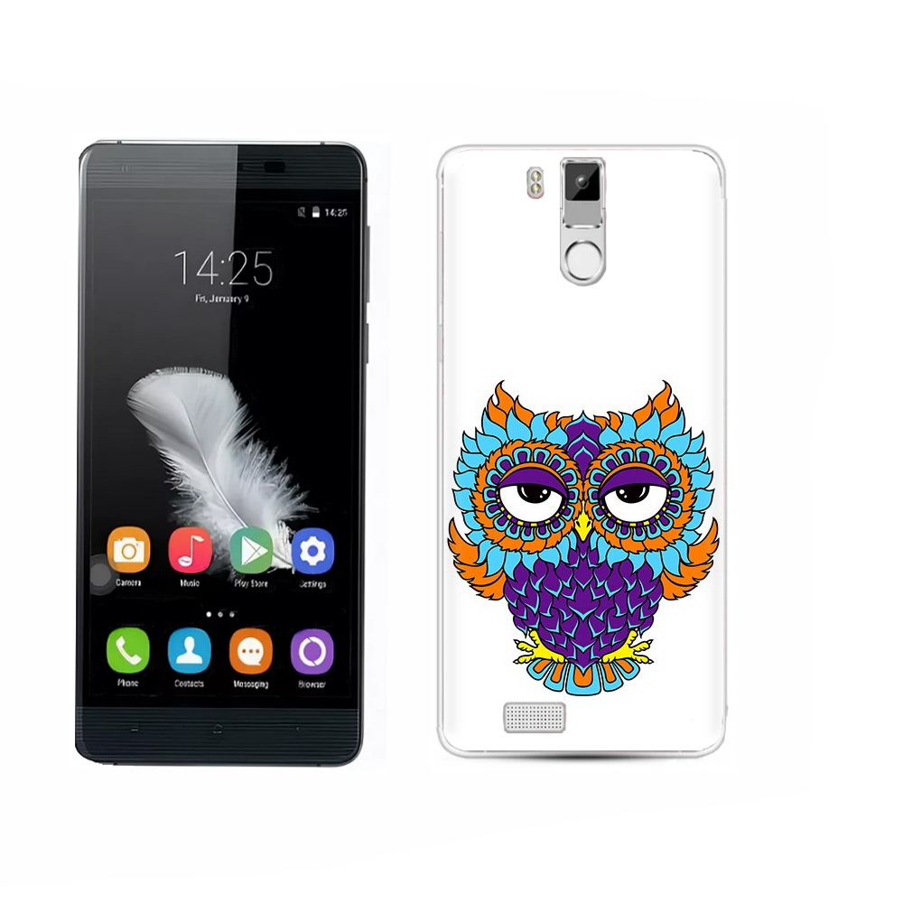 

Чехол MyPads Tocco для Oukitel K6000 Pro Цветная сова, Прозрачный, Tocco