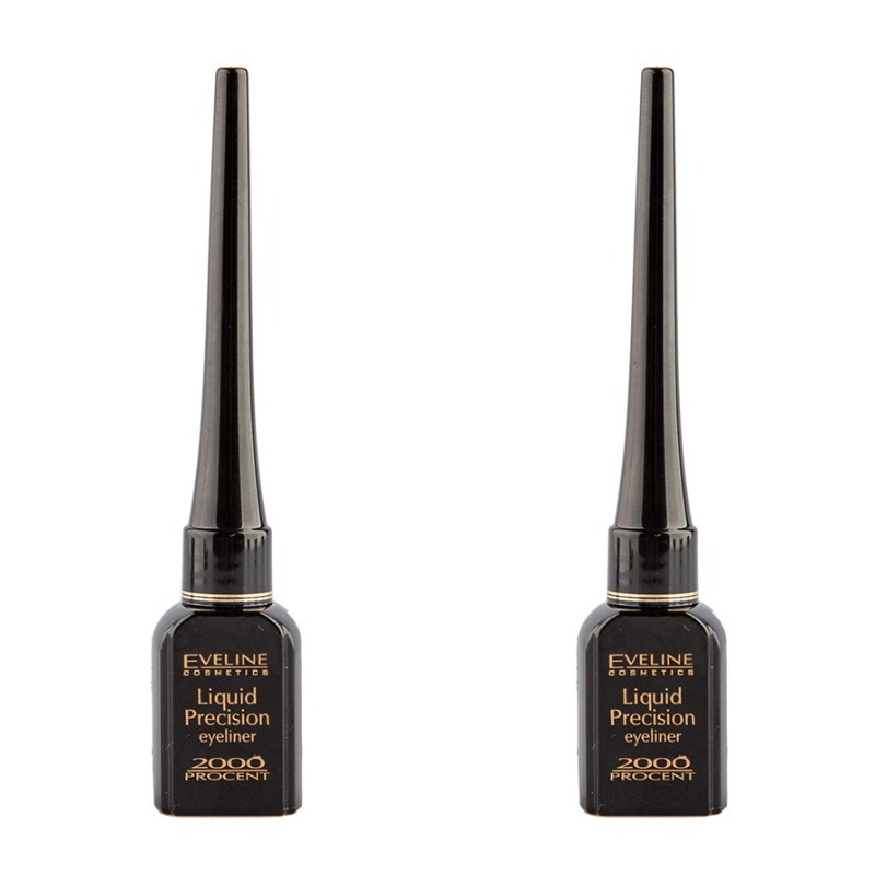 Подводка для глаз Eveline Cosmetics liquid precision liner 2000 procent 4 мл 2 шт