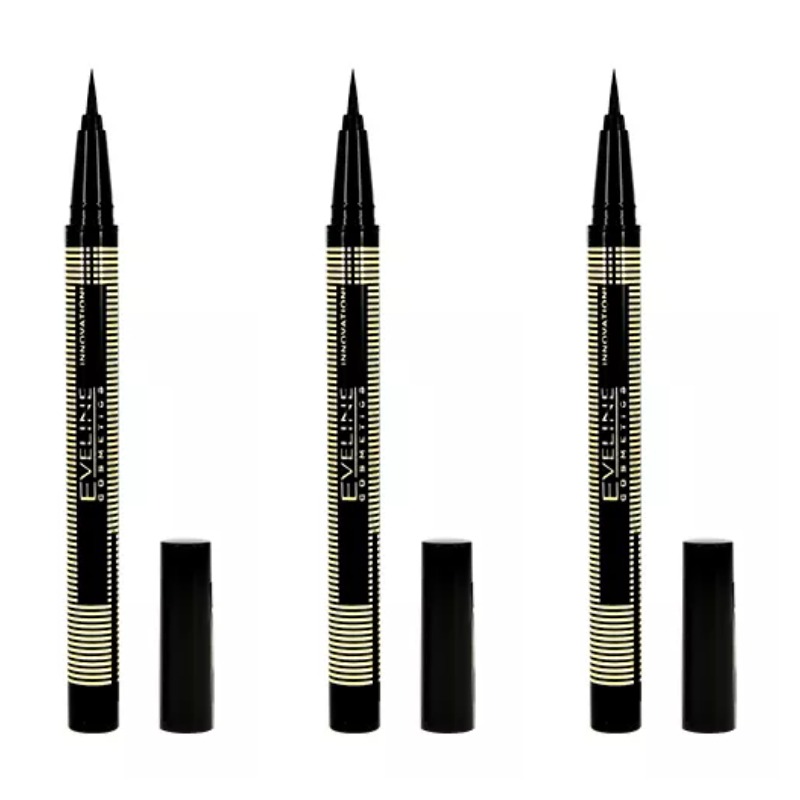 Подводка для глаз Eveline Cosmetics Precise Brush Liner чёрная 3 шт