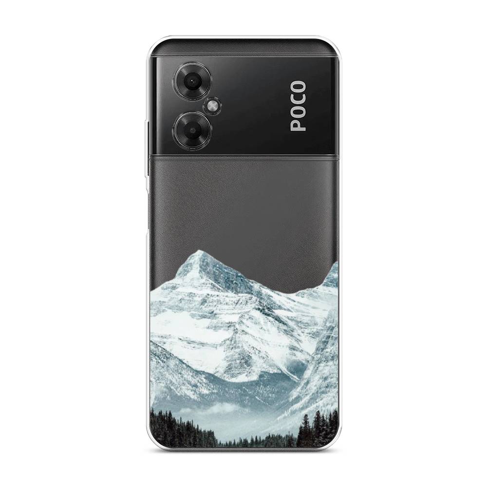 

Чехол на Xiaomi Poco M4 5G "Горы арт 1", Белый;зеленый, 316550-2