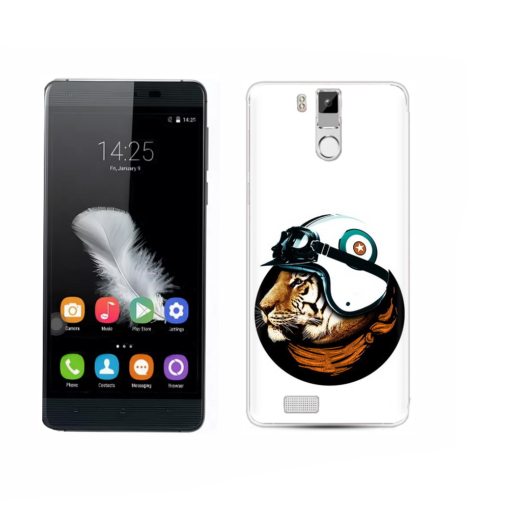 

Чехол MyPads Tocco для Oukitel K6000 Pro Тигр в шлеме, Прозрачный, Tocco
