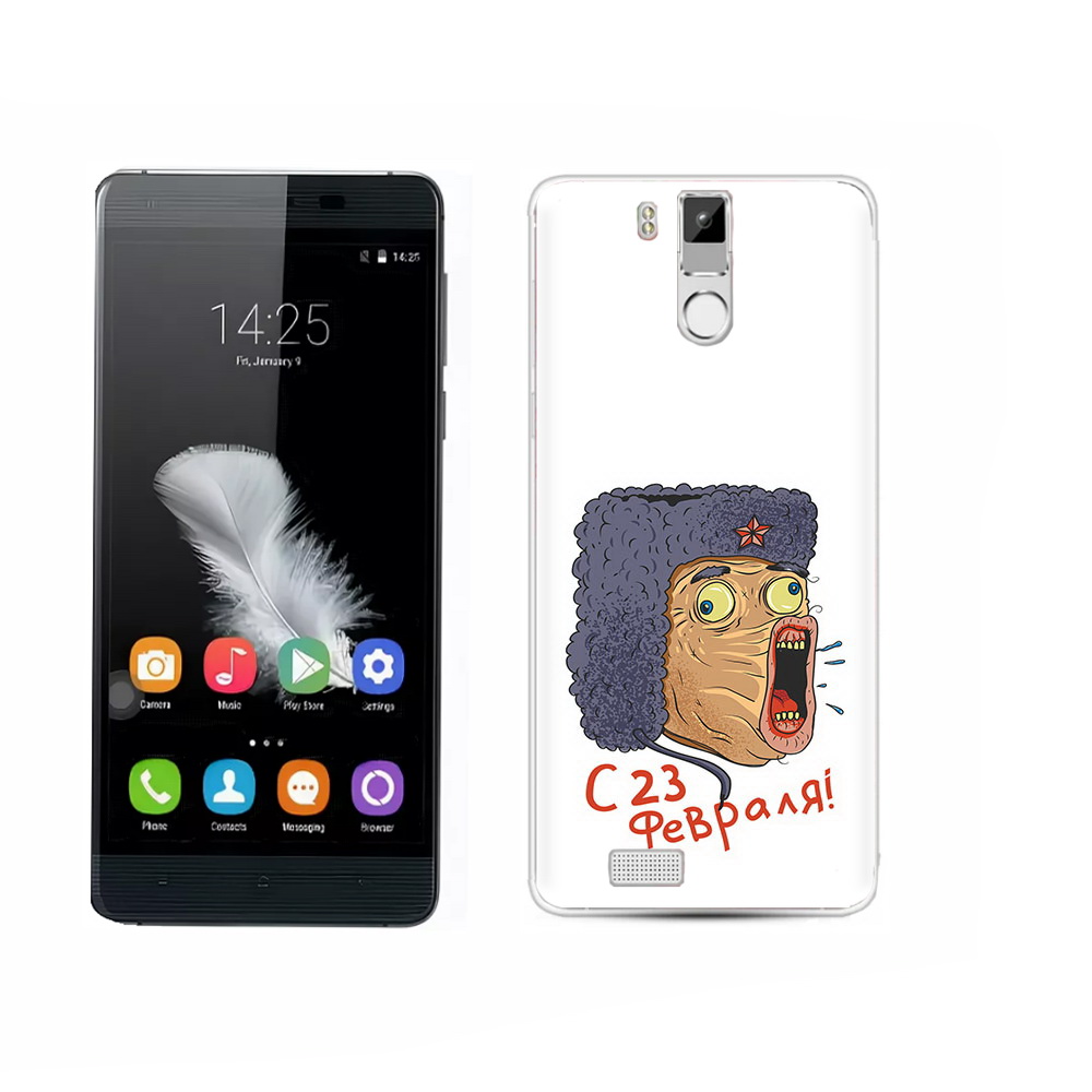 

Чехол MyPads Tocco для Oukitel K6000 Pro 23 февраля смешная эмоция, Прозрачный, Tocco