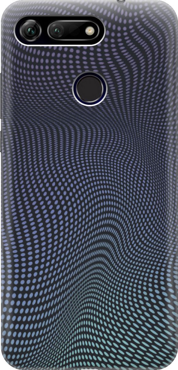 

Силиконовый чехол на Honor View 20 (V20) с принтом "Изгибы из точек", Синий;черный, 6165