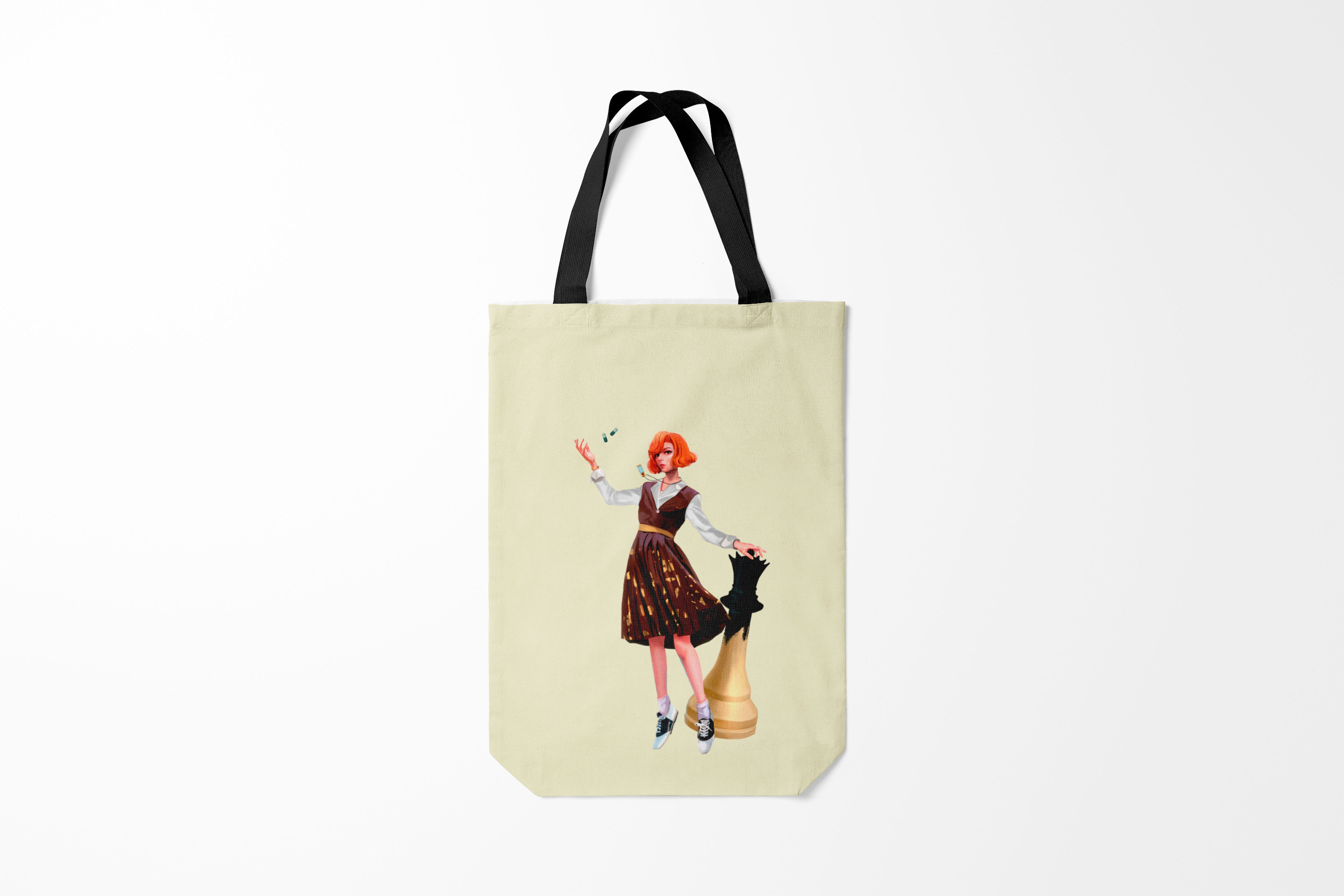 

Сумка шoппер унисекс Burnettie Ход королевы, черный, Ход королевы