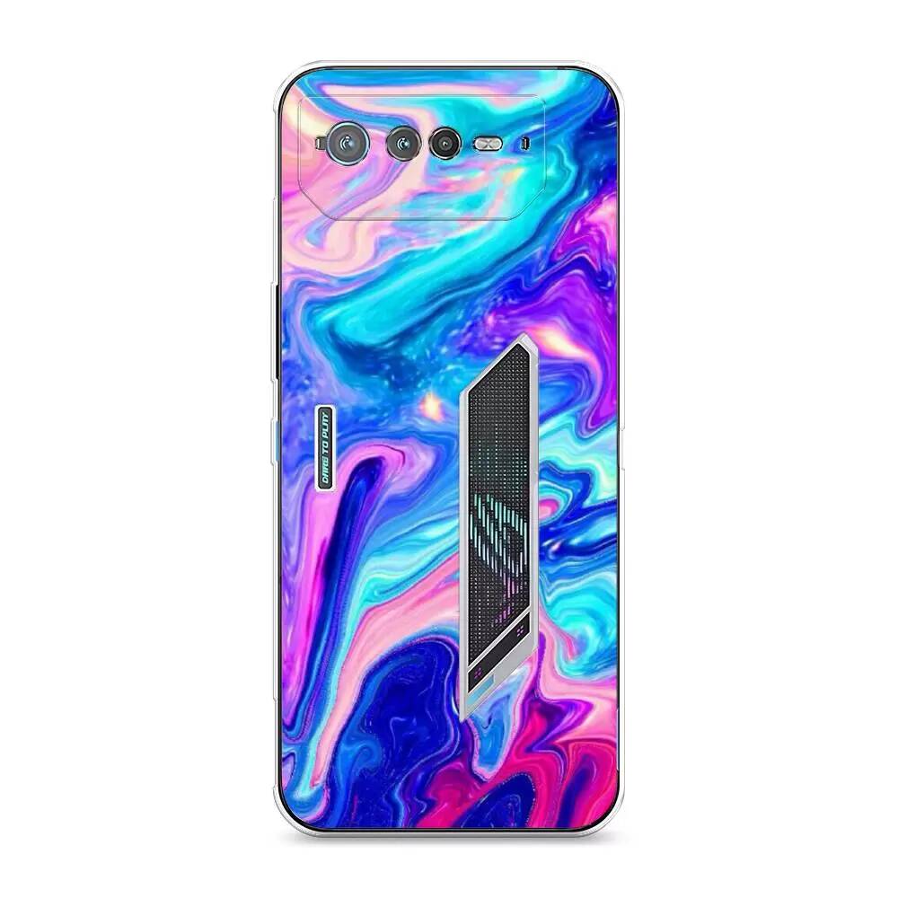 

Силиконовый чехол Awog "Потеки краски" для Asus ROG Phone 6, Разноцветный;прозрачный, 44650-10