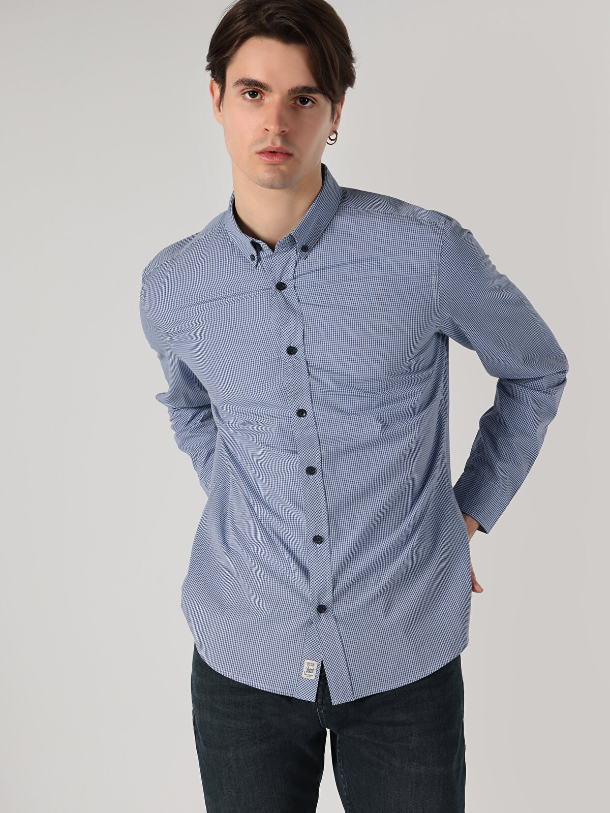 Рубашка мужская Colin's CL1064017_Q1.V1 голубая XXL