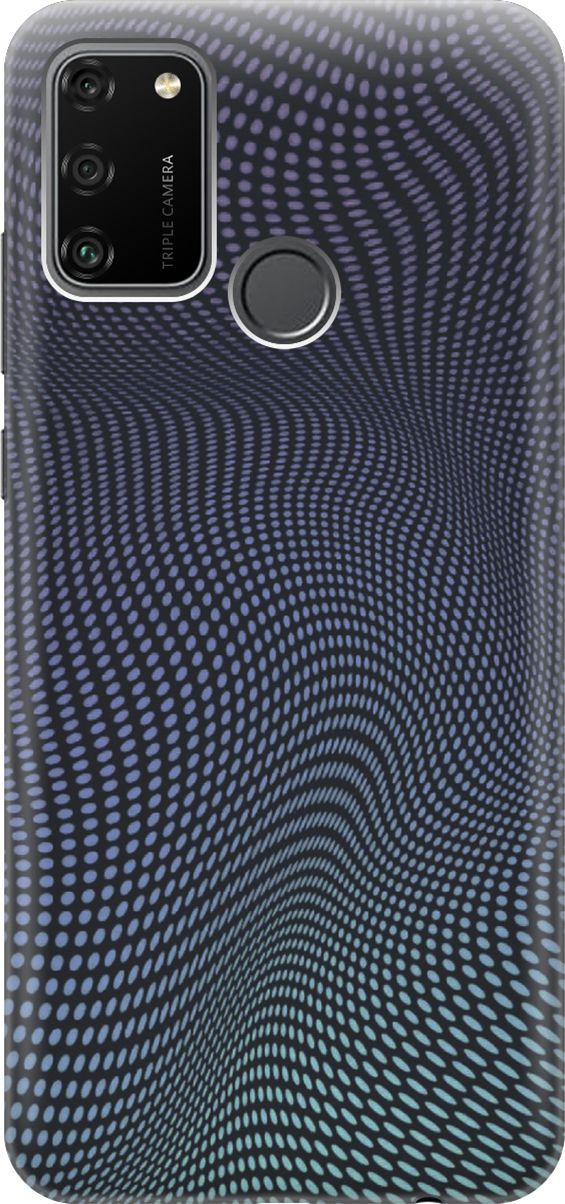 

Силиконовый чехол на Honor 9A с принтом "Изгибы из точек", Синий;черный, 6163