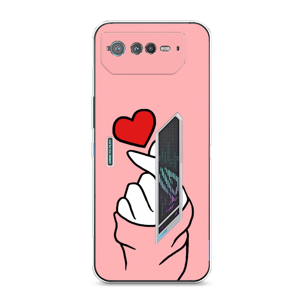 

Силиконовый чехол "Милое сердечко" для Asus ROG Phone 6, Розовый, 44650-7