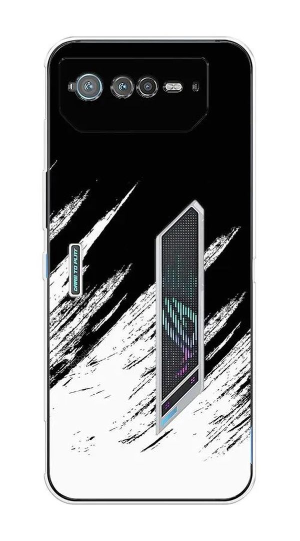 

Чехол Awog на Asus ROG Phone 6 "Черно белые брызги", Белый;черный, 44650-3