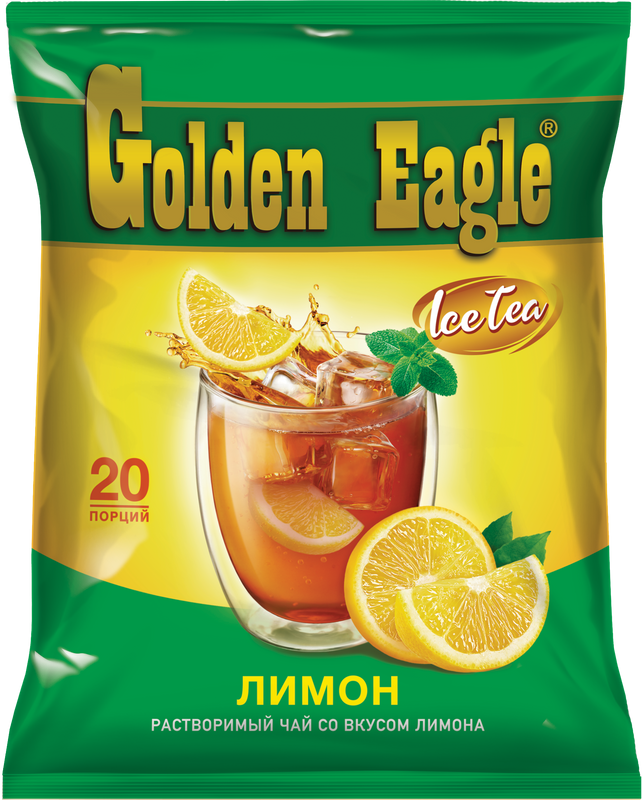 Чай растворимый Golden Eagle со вкусом лимона, 20 пакетиков по 20 г