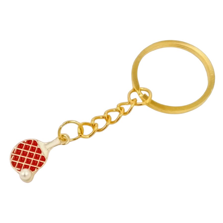 

Брелок унисекс TT Racket with ball, red, Золотистый;красный, TT Racket with ball