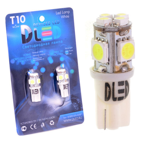 

Светодиодная автомобильная лампа T10 - W5W - 4 SMD 3528 + 4 SMD 5050 (Комплект 2 лампы.), T10 - W5W - 4 SMD 3528 + 4 SMD 5050