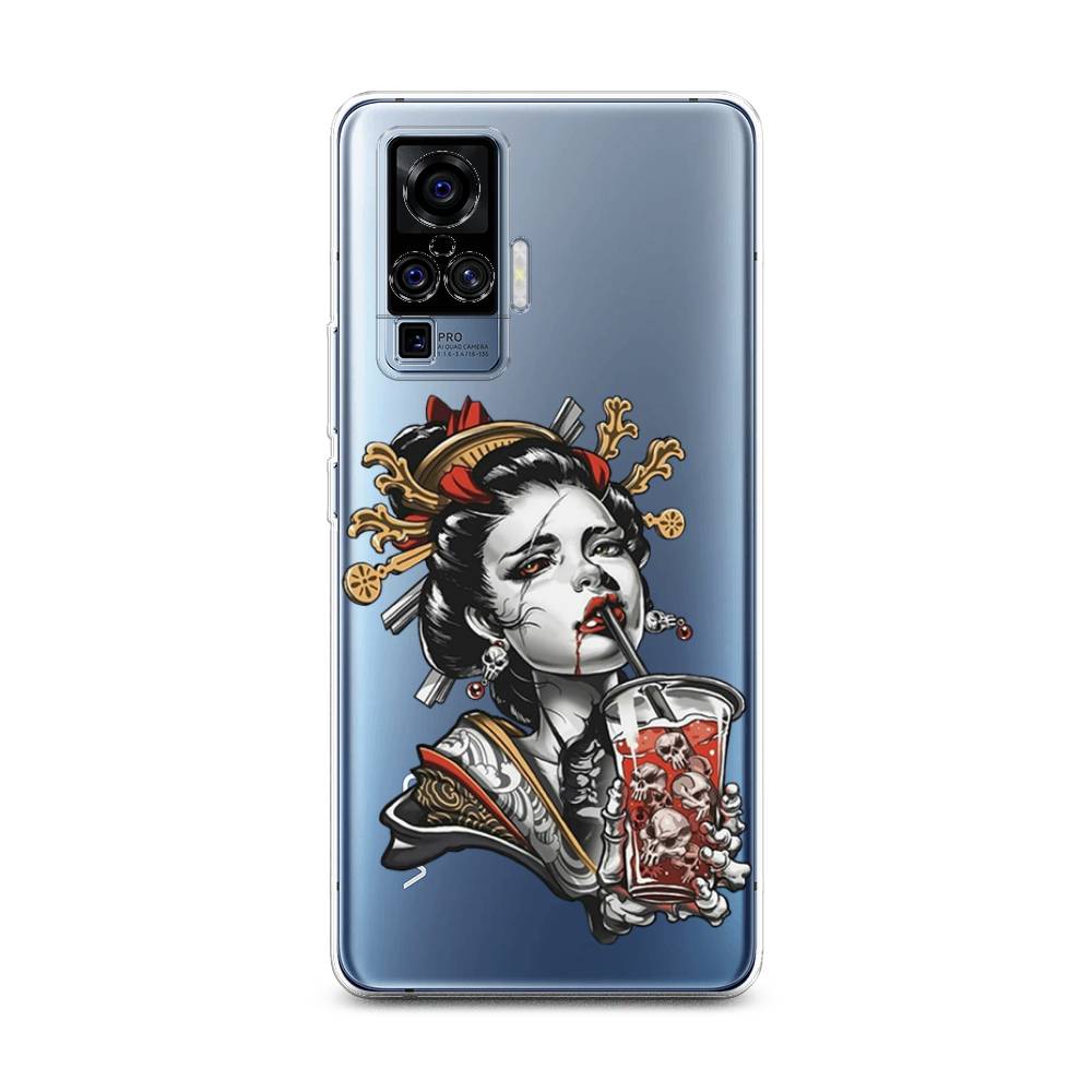 

Чехол на Vivo X50 Pro "Опасная гейша", Красный;черный;серый, 262350-4