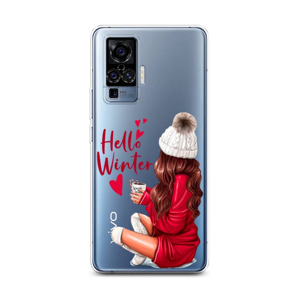 

Чехол на Vivo X50 Pro "Hello winter", Красный;белый;коричневый, 262350-5