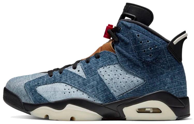 

Кроссовки унисекс Jordan Air Jordan 6 washed denim синие 45 EU, Синий, Air Jordan 6 washed denim