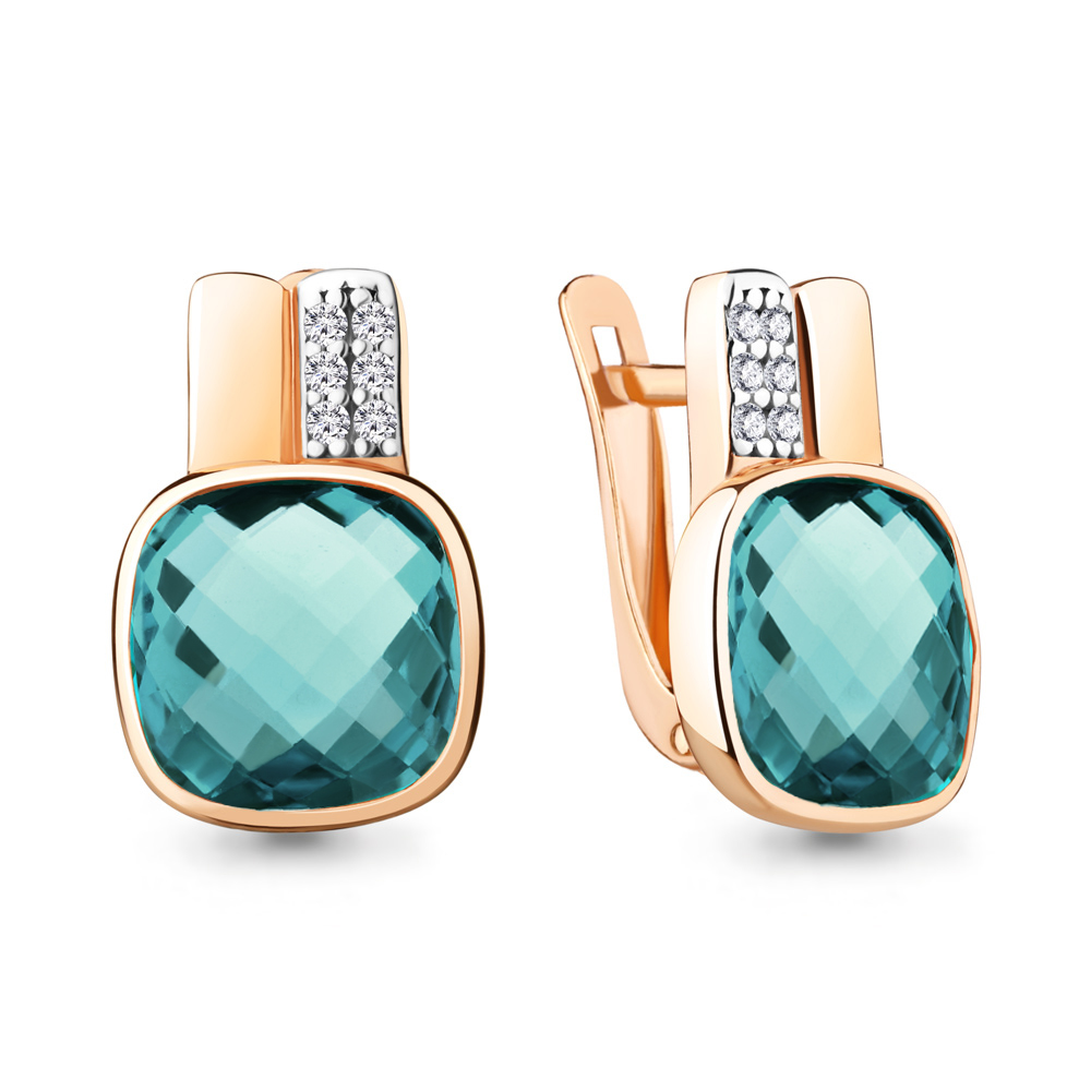 

Серьги из серебра с фианитом Aquamarine Aquamarine 4750188А_925_з, 4750188А_925_з