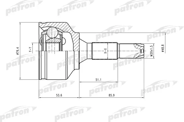 

ШРУС наружн к-кт 21x48x21 CITROEN: C3 02- PATRON PCV1407