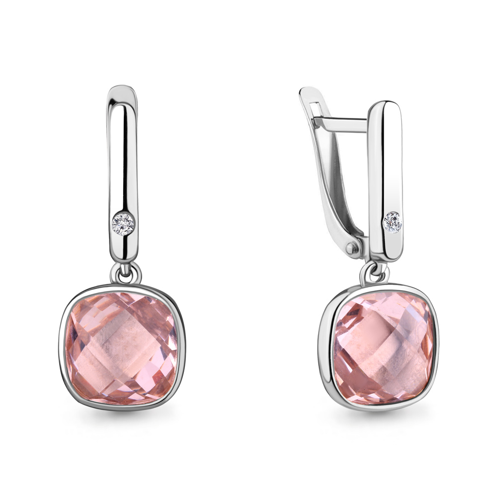 

Серьги из серебра с фианитом Aquamarine Aquamarine 4750090А_925_р, 4750090А_925_р
