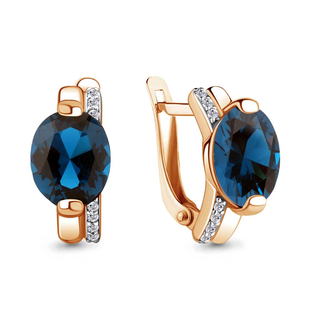 

Серьги из серебра с фианитом Aquamarine Aquamarine 4749693А_925_з, 4749693А_925_з