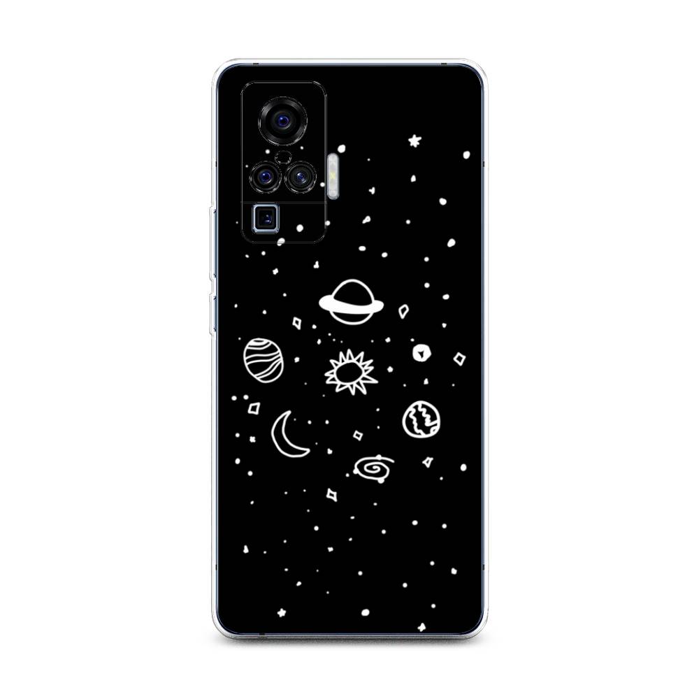 

Чехол на Vivo X50 Pro "Дудл солнечной системы", Бежевый;серый, 262350-2