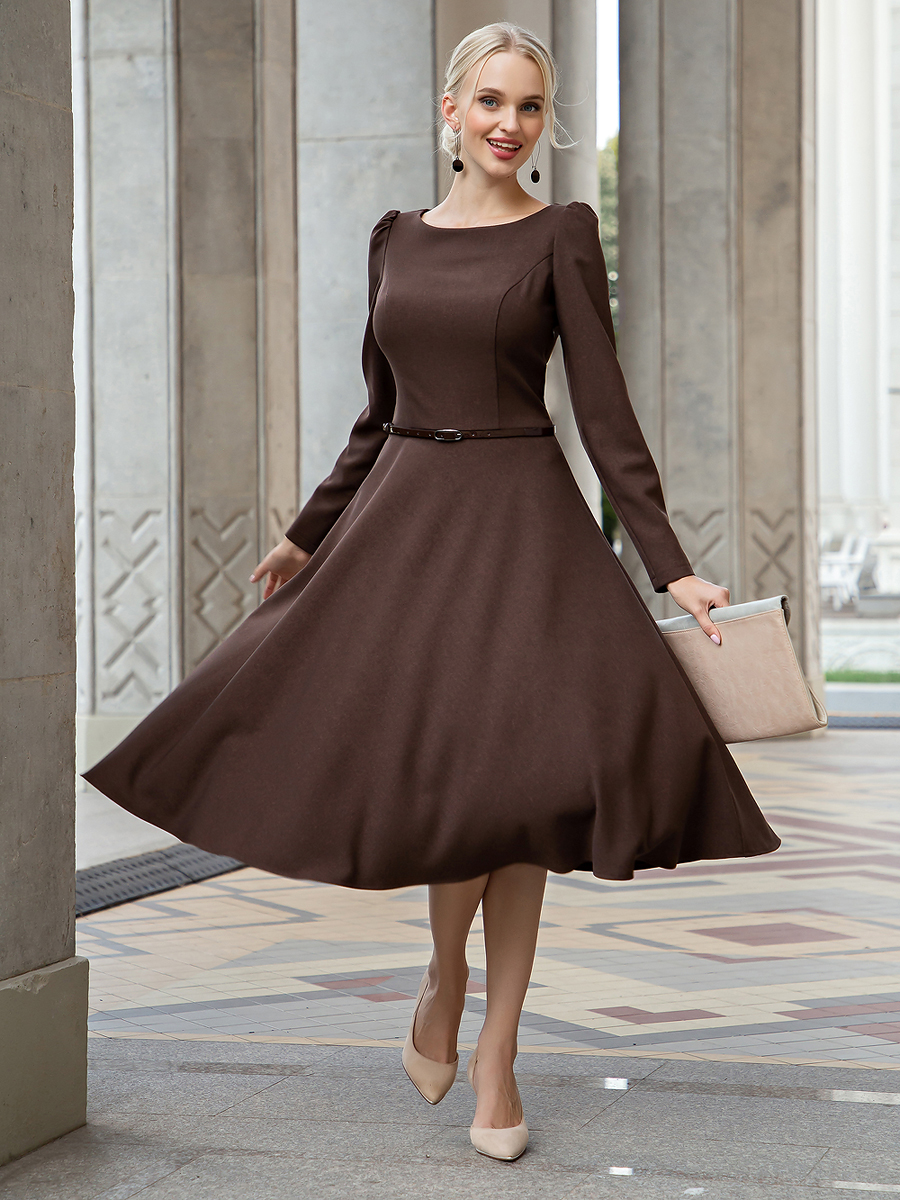 Платье женское Olivegrey Pl000120Z(novella) коричневое 44 RU